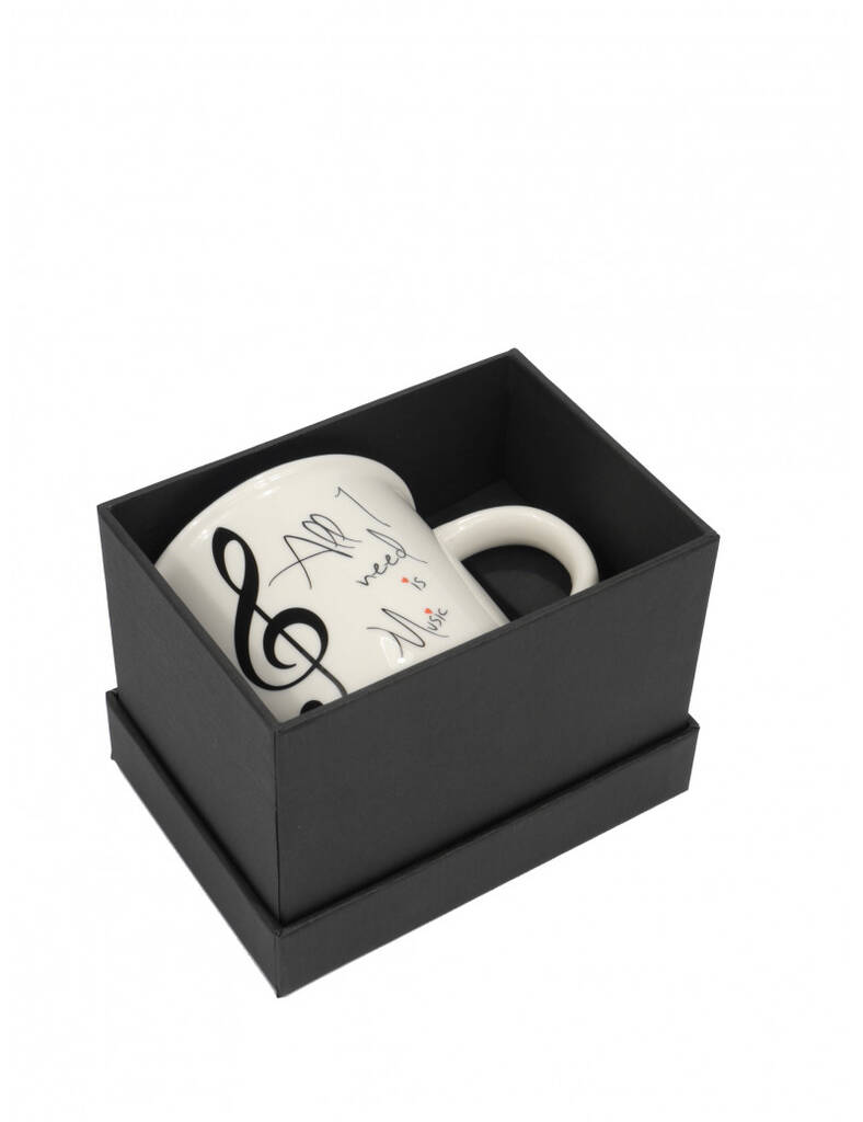 Mug ''All I need is music'' white 350 ML