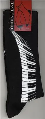 Keyboard Swirl Socks - Black (Size 6-11)